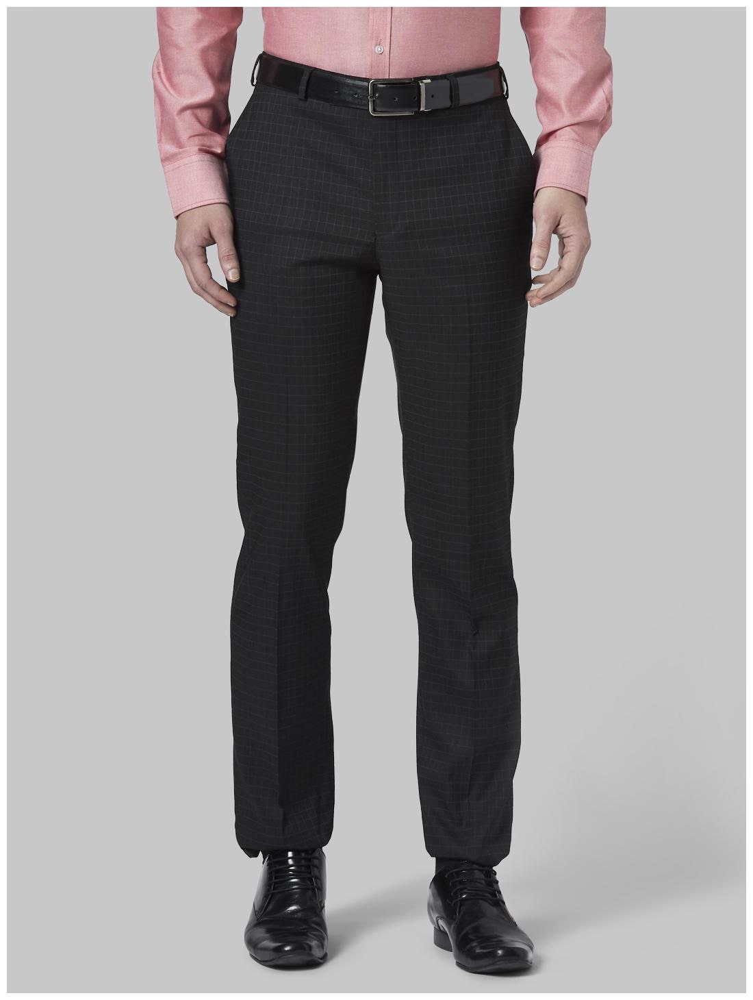 

Park Avenue Men Checked Regular Fit Formal Trouser - Grey