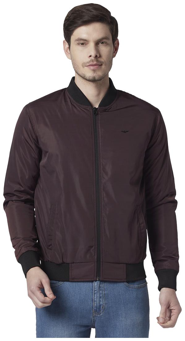 

Park Avenue Men Maroon Solid Bomber jacket