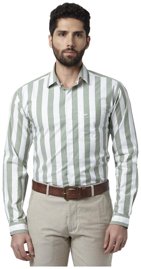 

Park Avenue Men Green Solid Slim Fit Casual Shirt