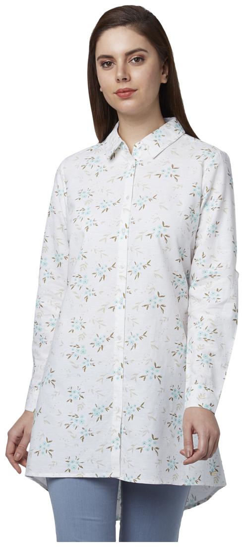 

Park Avenue Women White Printed Regular Fit Shirt