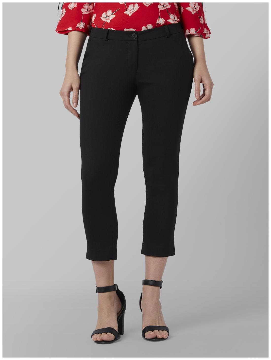 

Park Avenue Women Black Tapered fit Regular trousers
