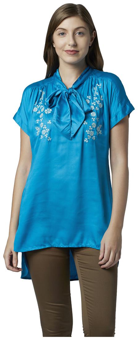

Park Avenue Women Embroidered Regular top - Blue
