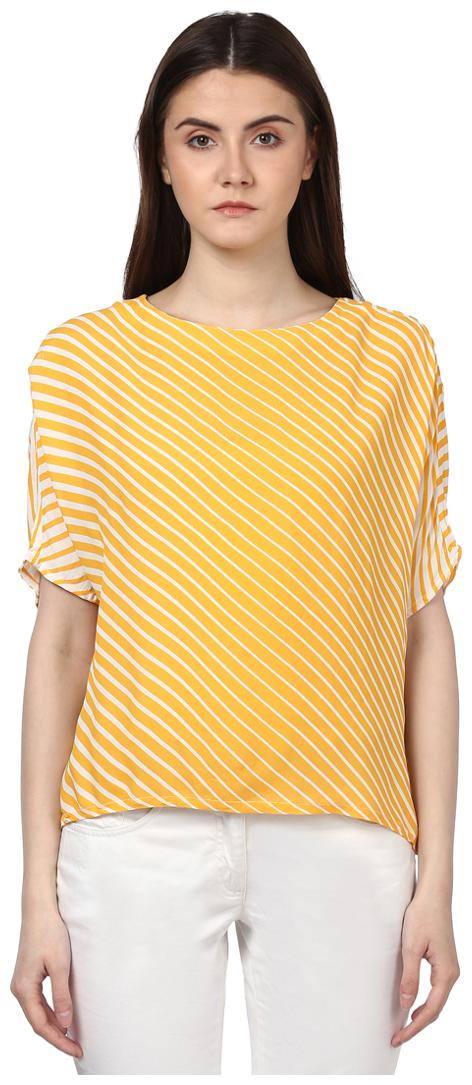 

Park Avenue Women Solid Regular top - Yellow