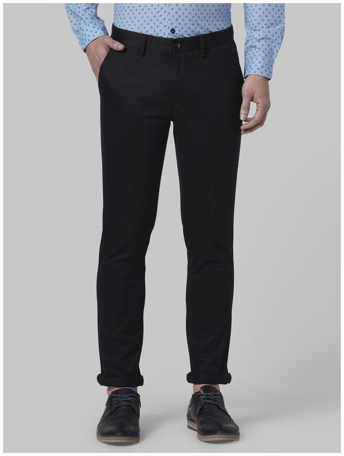 

Park Avenue Men Blue Solid Regular fit Regular trousers