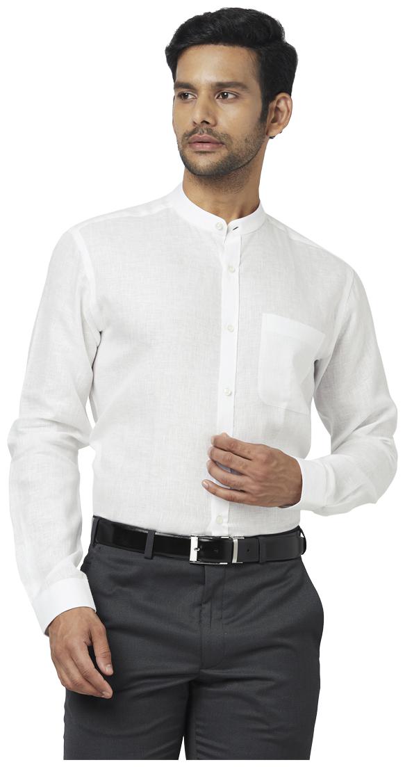 

Park Avenue Men White Solid Regular Fit Casual Shirt