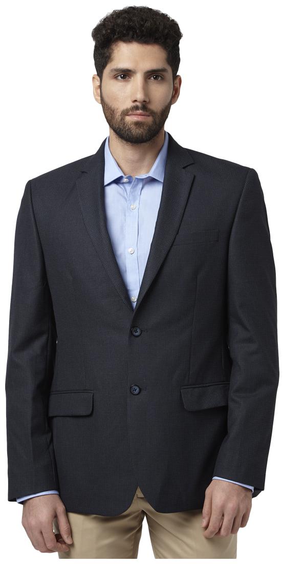 

Park Avenue Men Blue Checked Regular fit Single Breasted Blazer