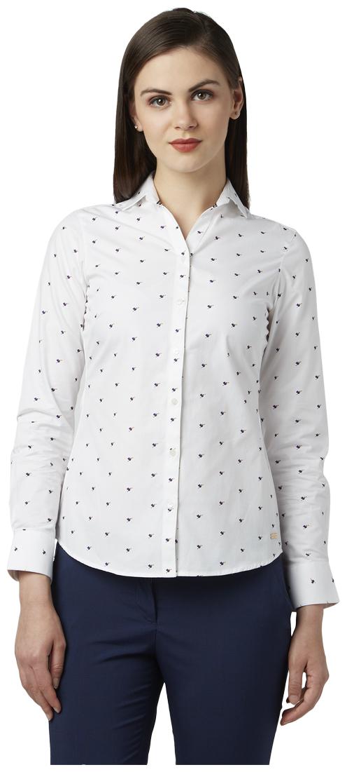 

Park Avenue Women White Printed Regular Fit Shirt