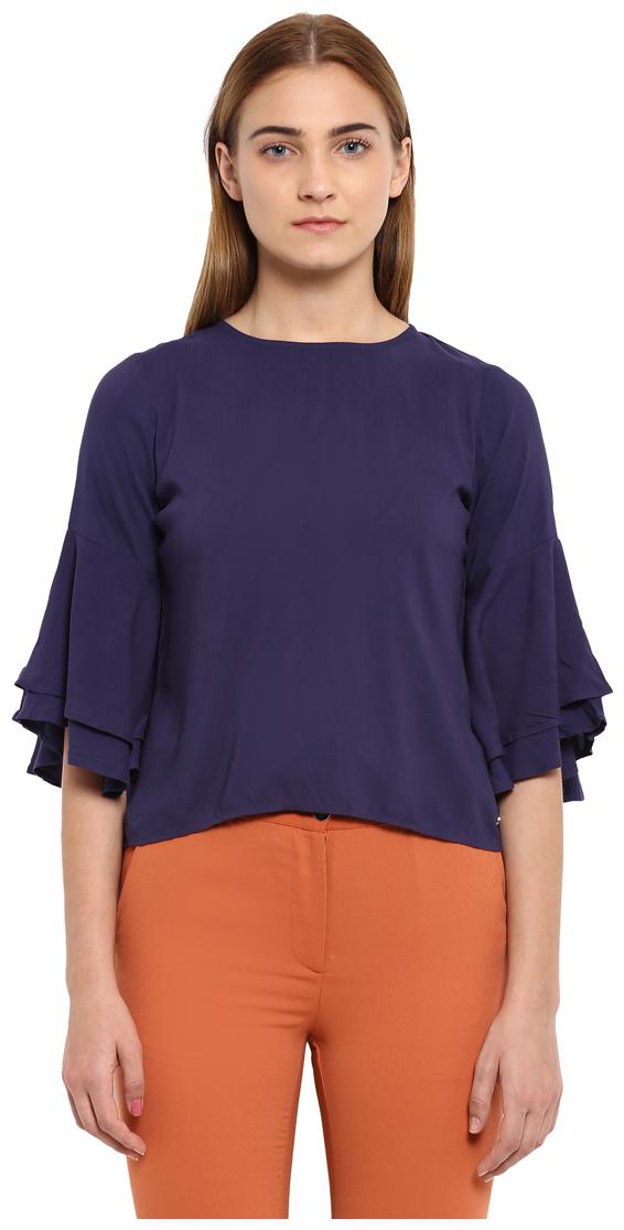 

Park Avenue Women Solid Regular top - Blue