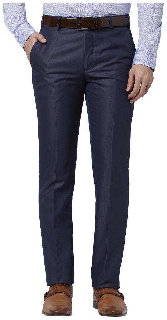 

Park Avenue Men Textured Slim Fit Formal Trouser - Blue