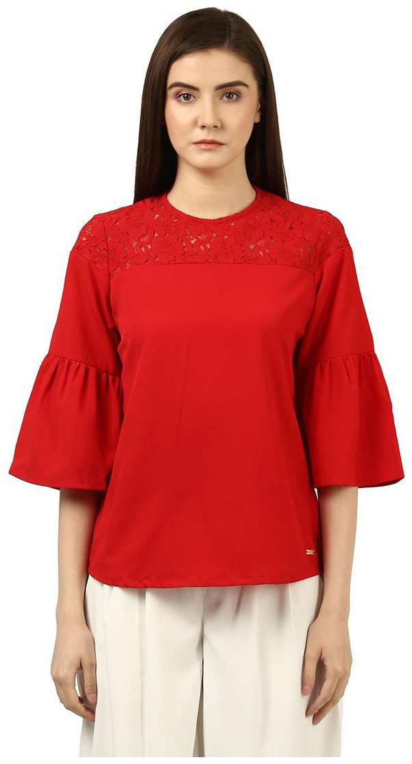 

Park Avenue Women Solid A-line top - Red