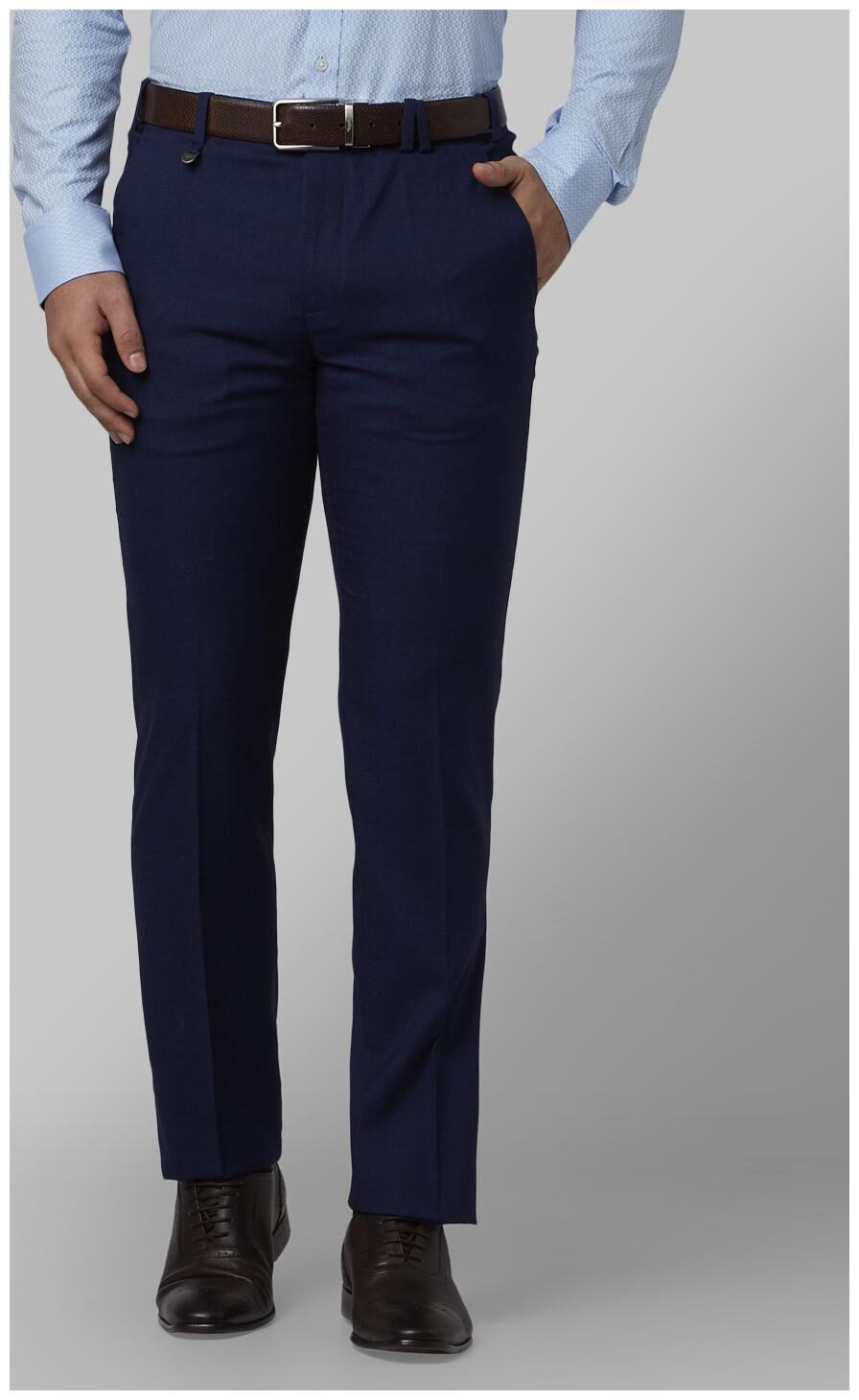 

Park Avenue Men Solid Slim Fit Formal Trouser - Blue