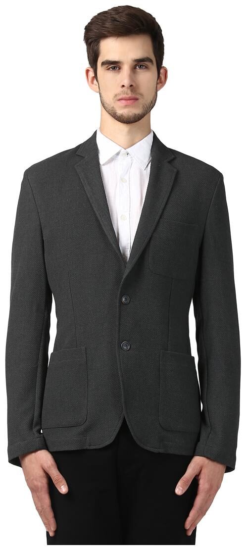

Park Avenue Men Grey Solid Slim fit Single Breasted Blazer