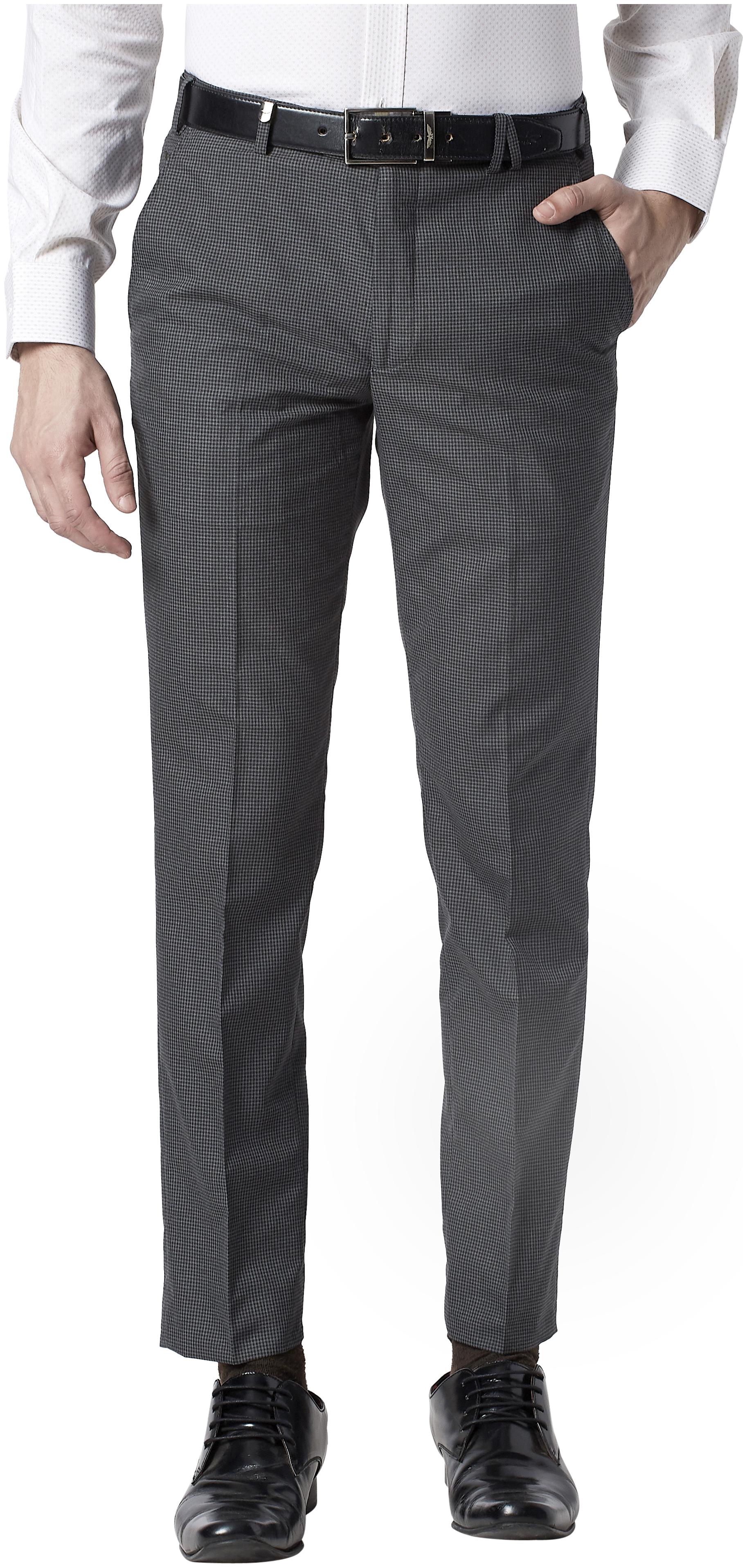 

Park Avenue Men Textured Regular Fit Formal Trouser - Grey