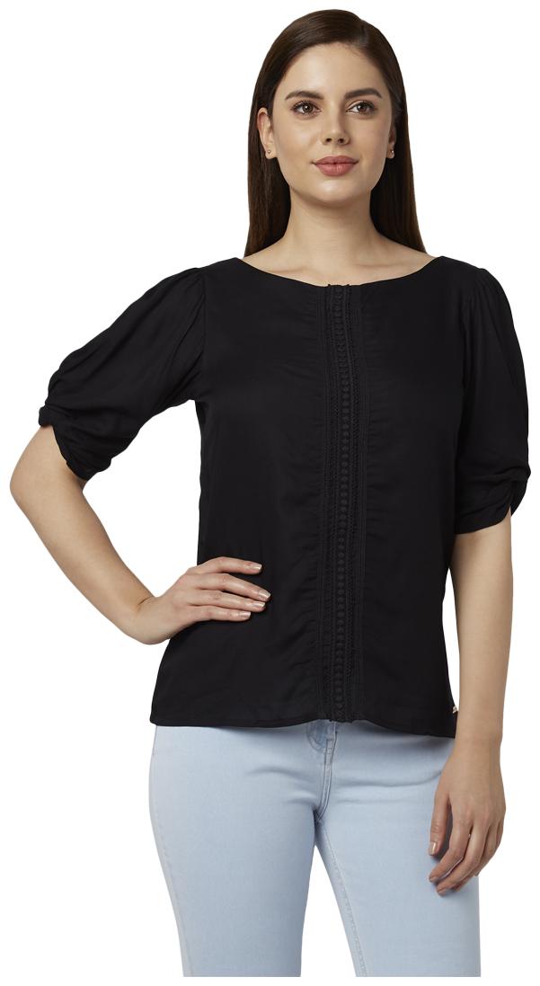 

Park Avenue Women Solid Regular top - Black