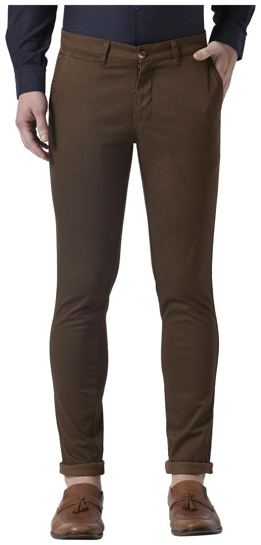 

Park Avenue Men Brown Solid Regular fit Regular trousers