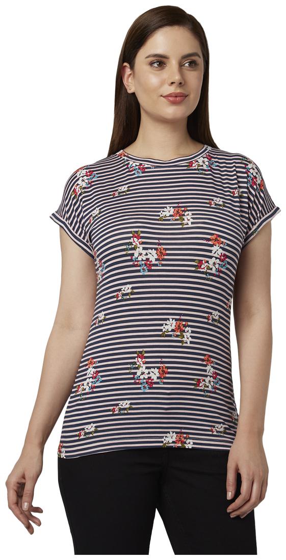 

Park Avenue Women Multi Regular fit Round neck Viscose rayon T shirt