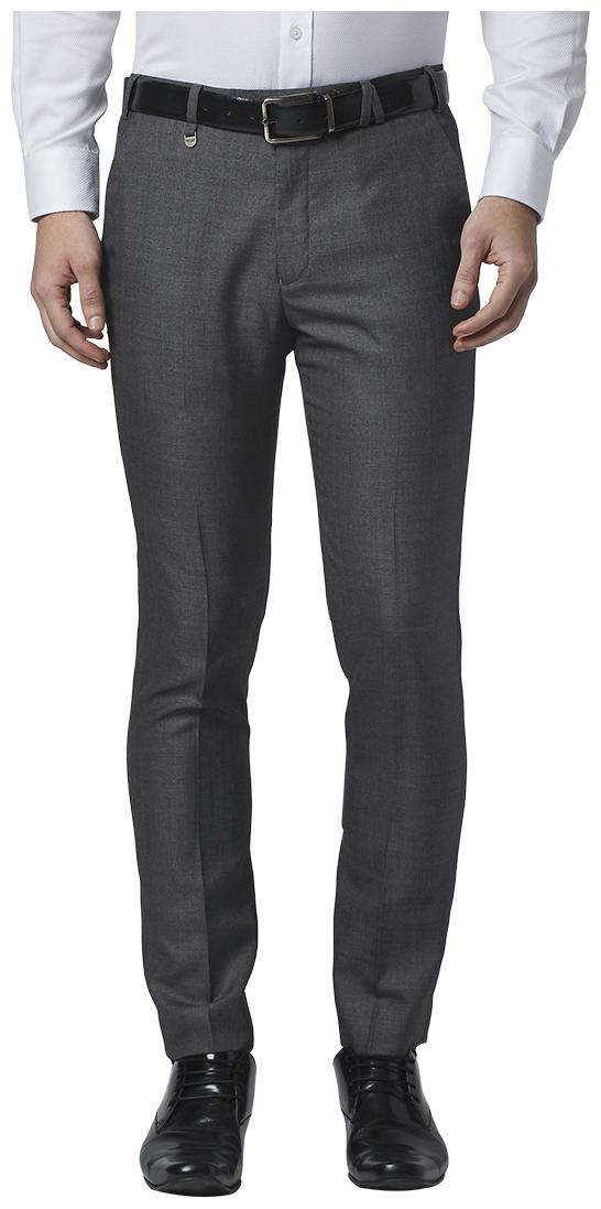 

Park Avenue Men Checked Regular Fit Formal Trouser - Grey