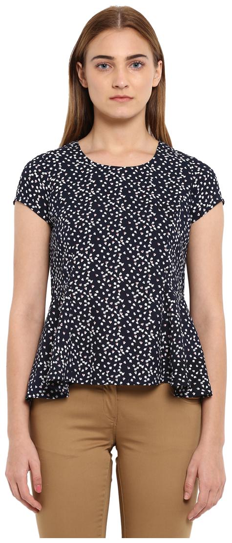 

Park Avenue Woman Dark Blue Polyester Regular Fit Top