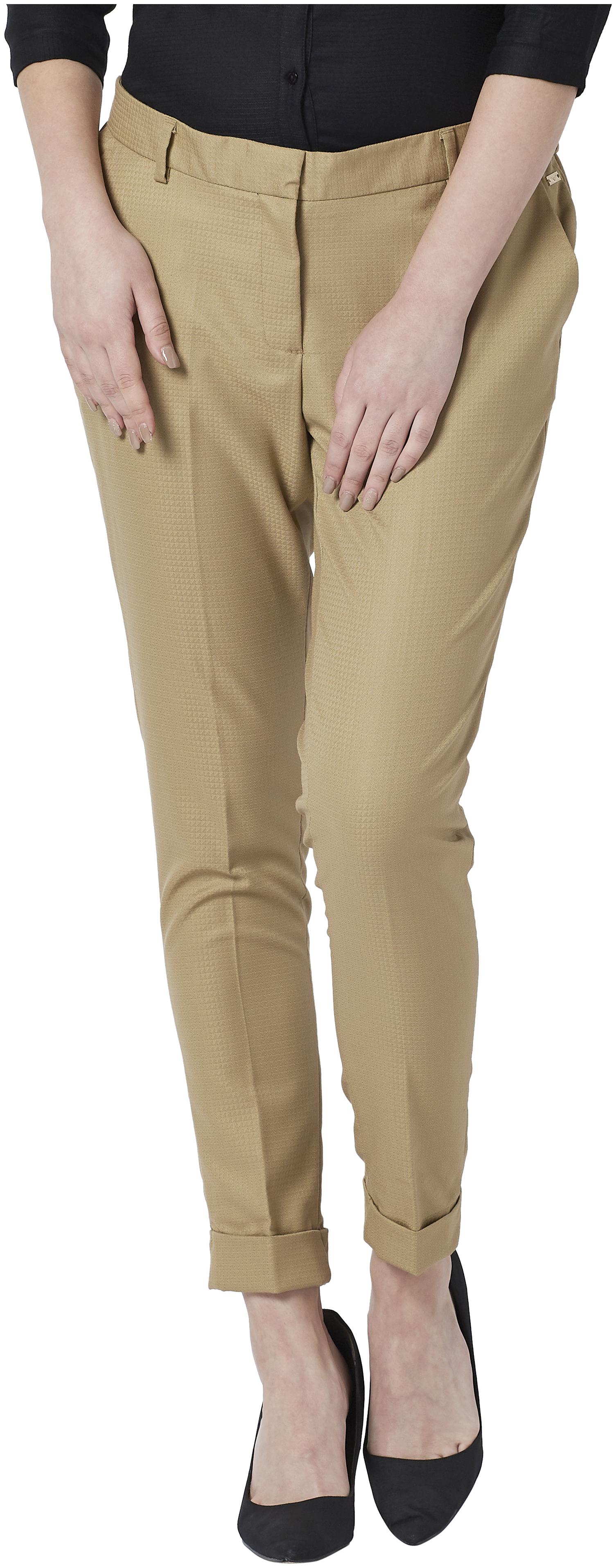 

Park Avenue Women Beige Tapered fit Regular trousers