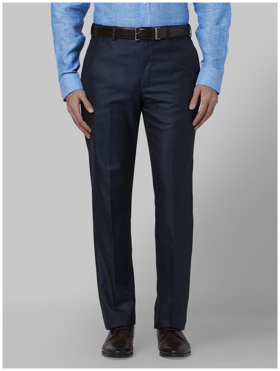 

Park Avenue Men Checked Regular Fit Formal Trouser - Blue
