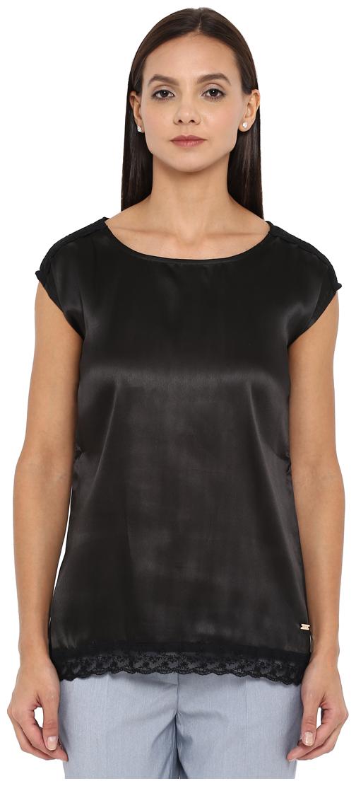 

Park Avenue Women Solid Regular top - Black