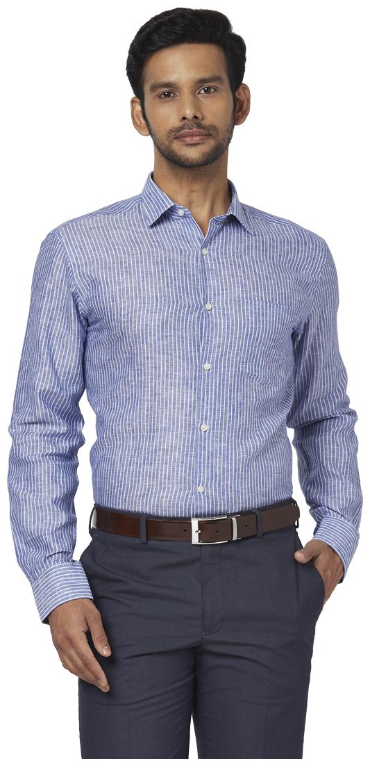 

Park Avenue Men Blue Checked Regular Fit Casual Shirt