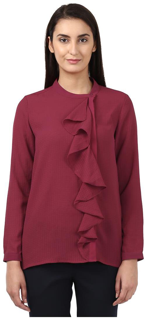 

Park Avenue Women Solid Regular top - Red