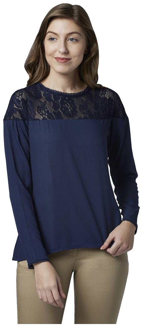 

Park Avenue Women Solid Regular top - Blue