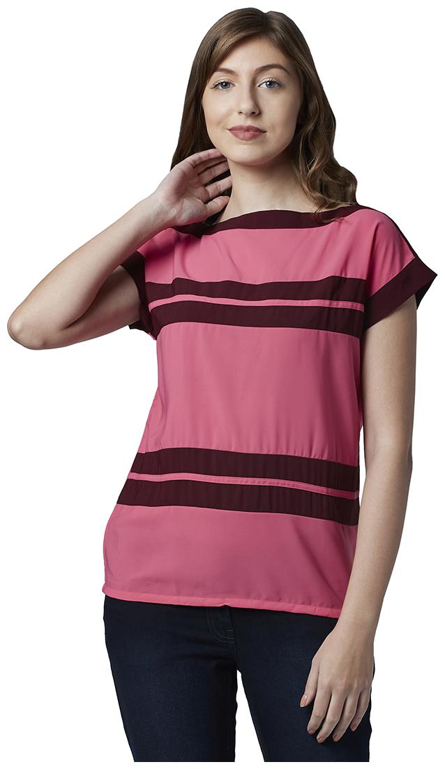 

Park Avenue Women Striped Regular top - Red
