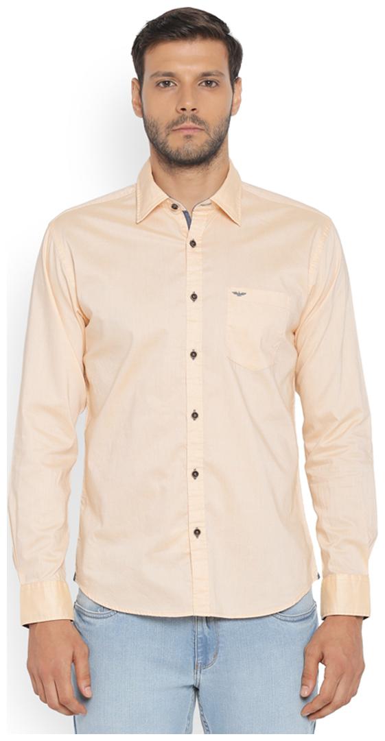 

Park Avenue Men Orange Solid Slim Fit Casual Shirt