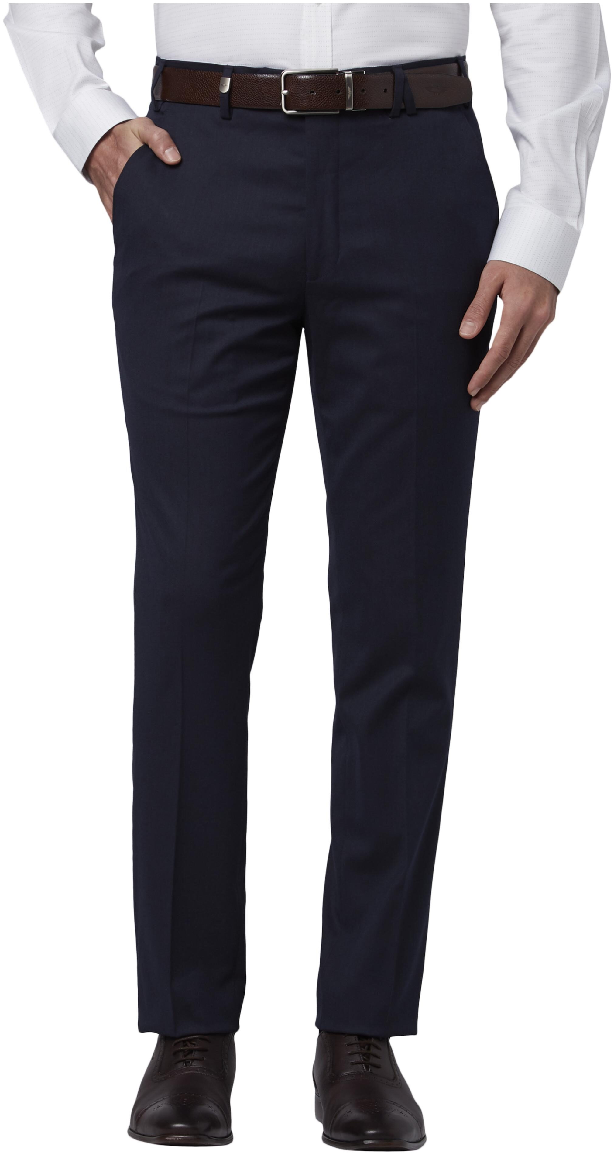 

Park Avenue Men Solid Regular Fit Formal Trouser - Blue