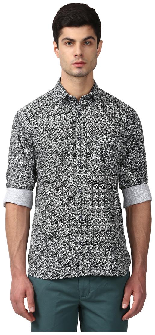 

Park Avenue Men Black Printed Slim Fit Casual Shirt