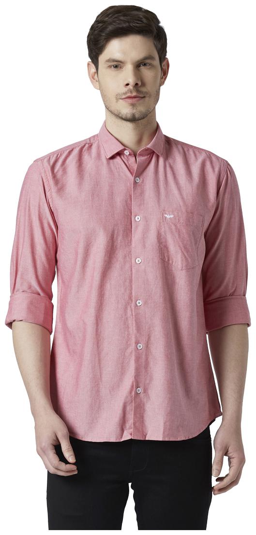 

Park Avenue Men Red Solid Slim Fit Casual Shirt