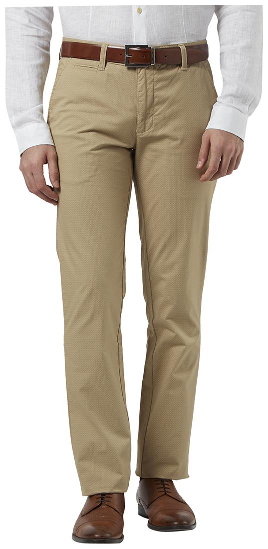 

Park Avenue Men Brown Solid Tapered fit Regular trousers