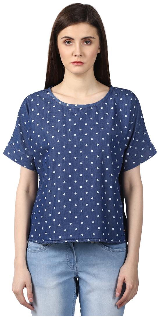 

Park Avenue Women Solid A-line top - Blue