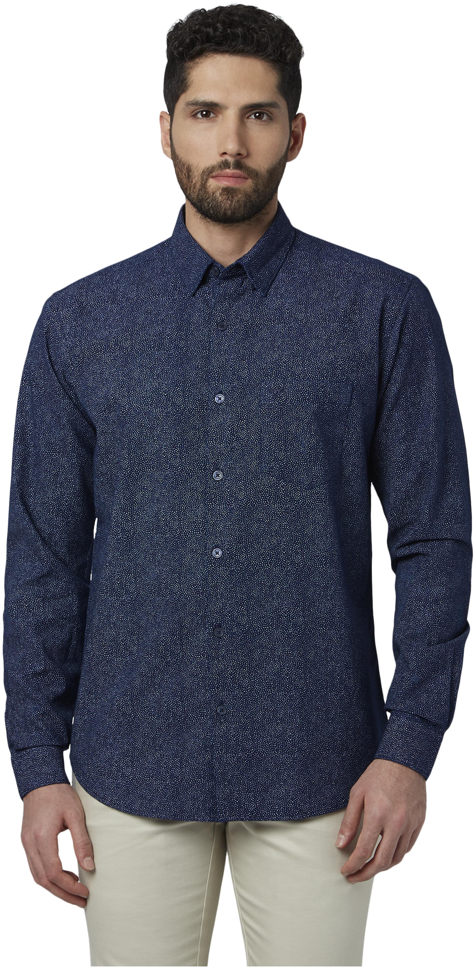 

Park Avenue Men Blue Printed Slim Fit Casual Shirt