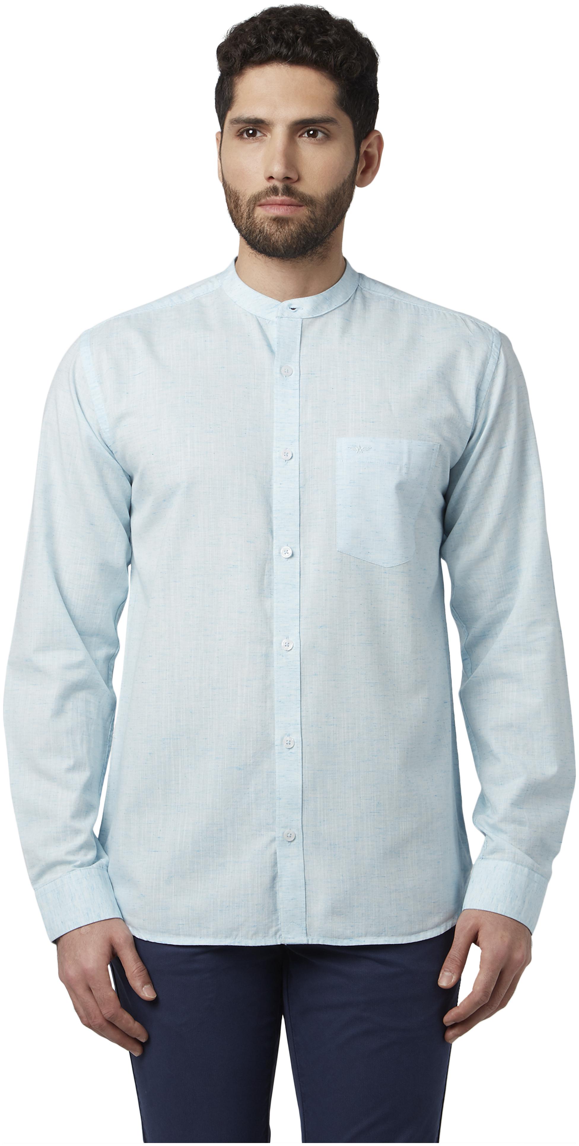 

Park Avenue Men Blue Solid Regular Fit Casual Shirt