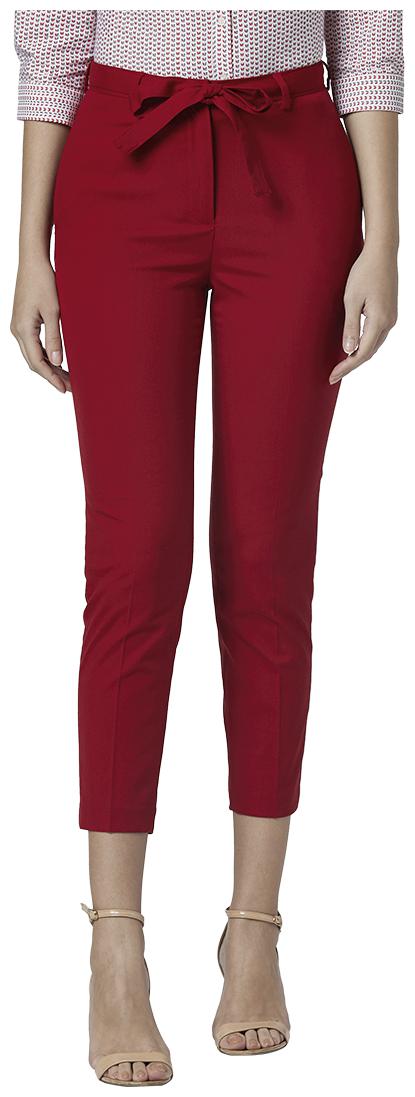 

Park Avenue Women Red Regular fit Regular trousers
