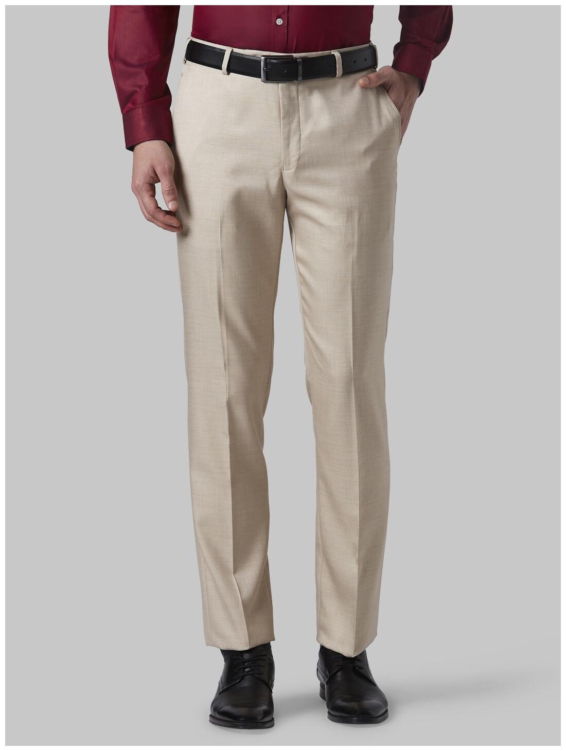 

Park Avenue Men Solid Regular Fit Formal Trouser - Beige