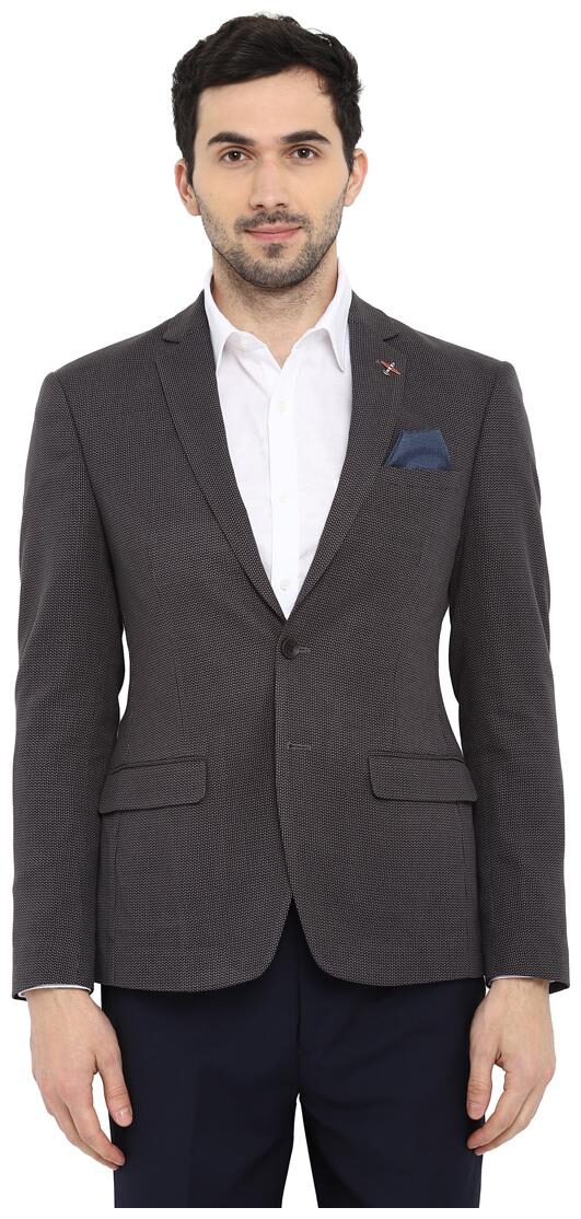 

Park Avenue Men Grey Solid Regular fit Single Breasted Blazer