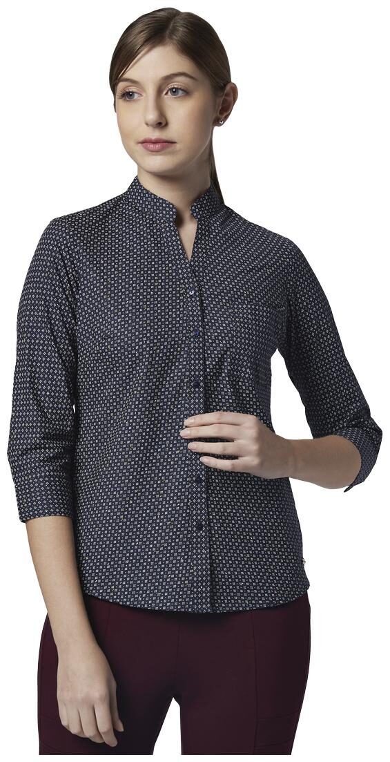 

Park Avenue Women Blue Printed Regular Fit Shirt