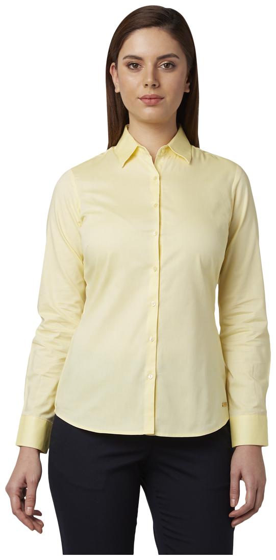 

Park Avenue Women Yellow Solid Regular Fit Shirt
