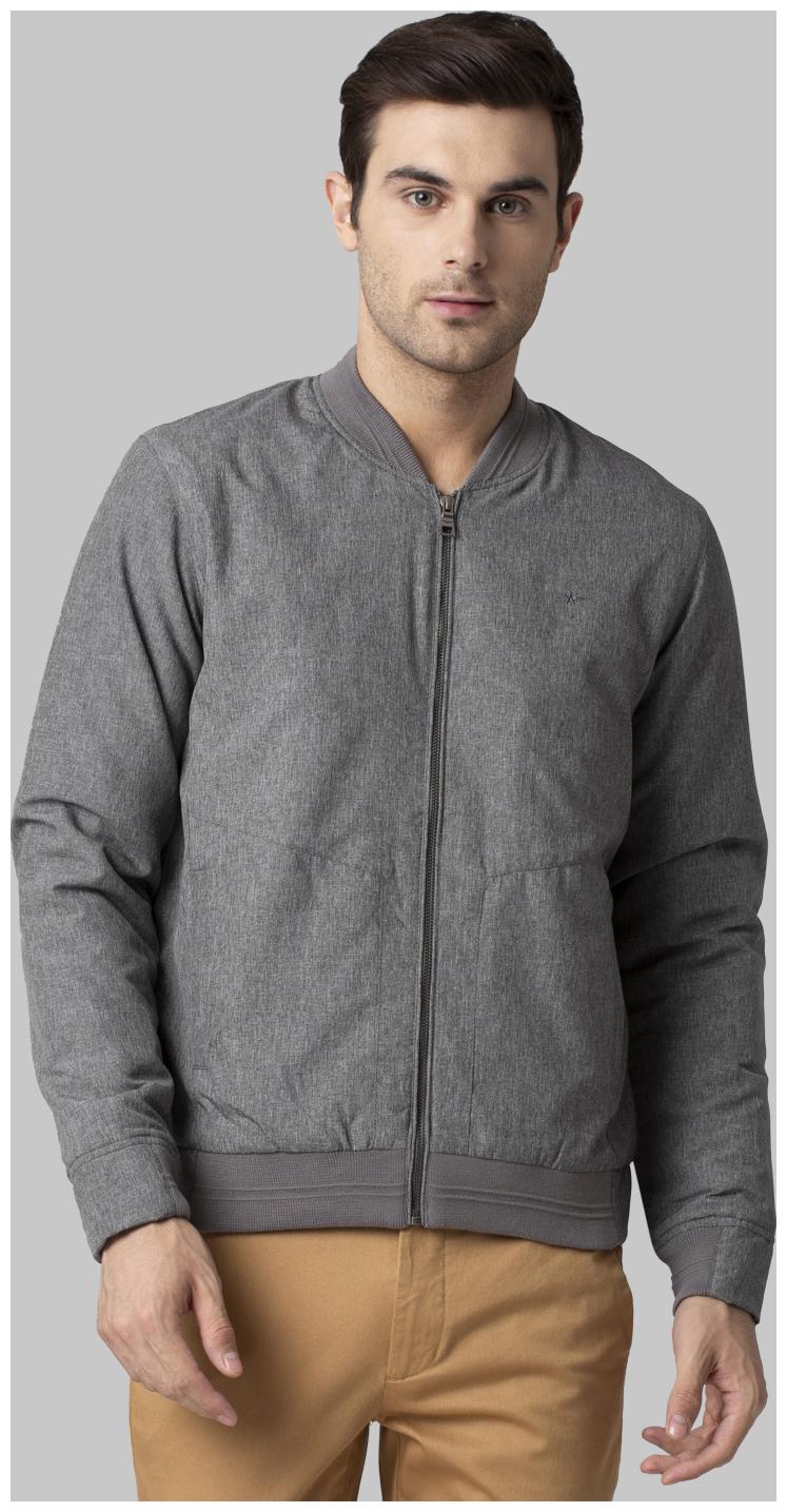 

Park Avenue Men Grey Solid Bomber jacket