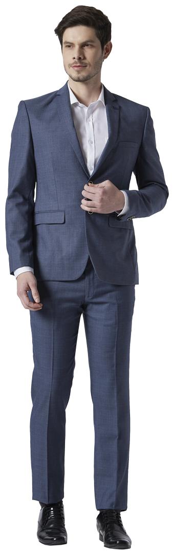 

Park Avenue Men Blended Single Breasted Suit Blue
