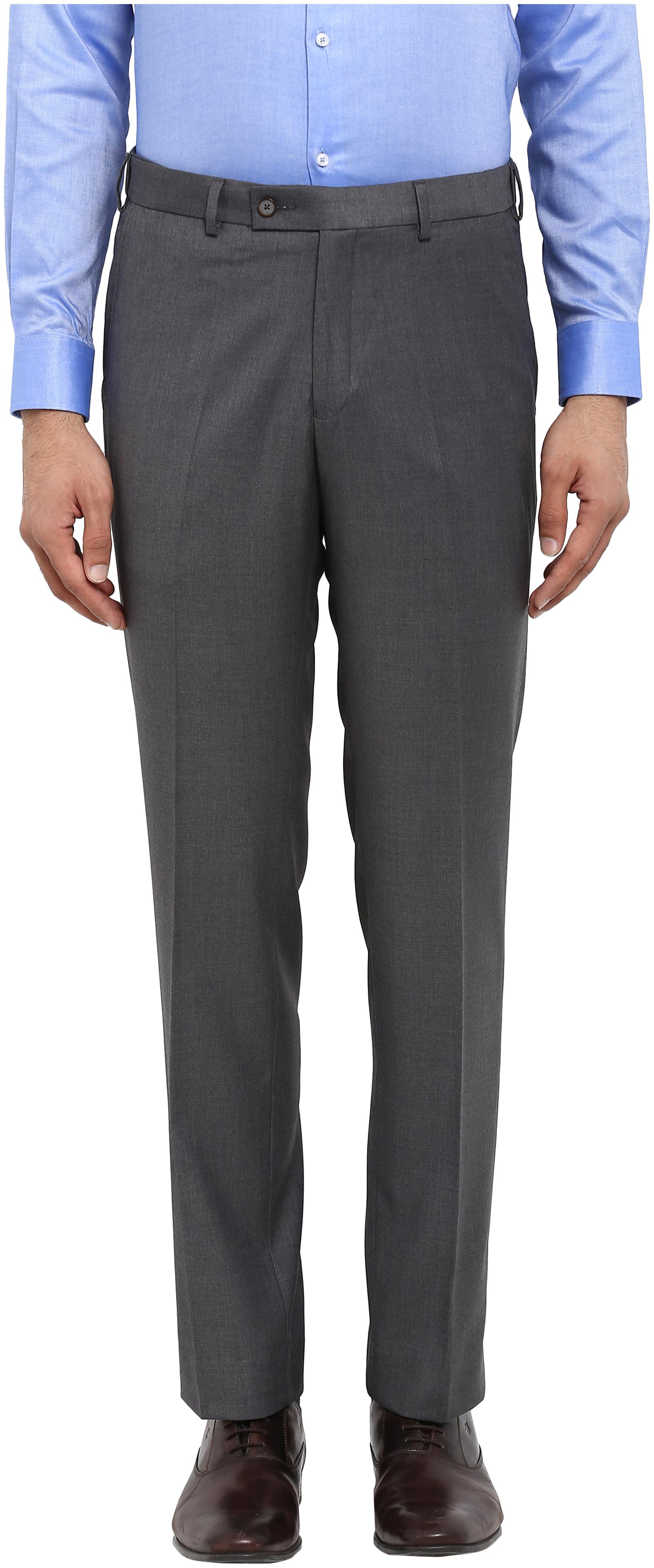 

Park Avenue Men Solid Regular Fit Formal Trouser - Grey