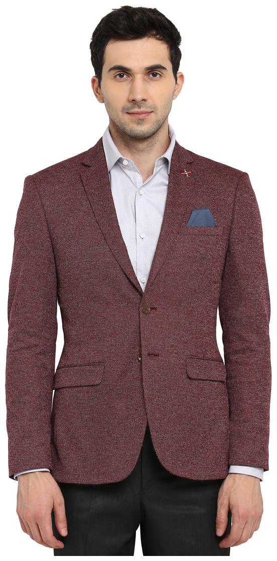 

Park Avenue Men Maroon Solid Regular fit Single Breasted Blazer