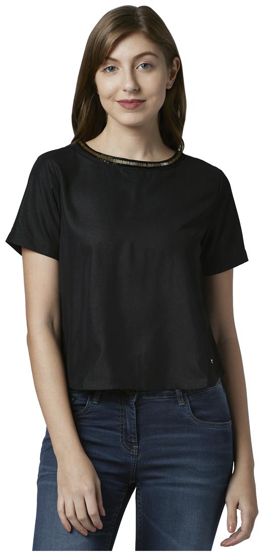 

Park Avenue Women Solid Regular top - Black