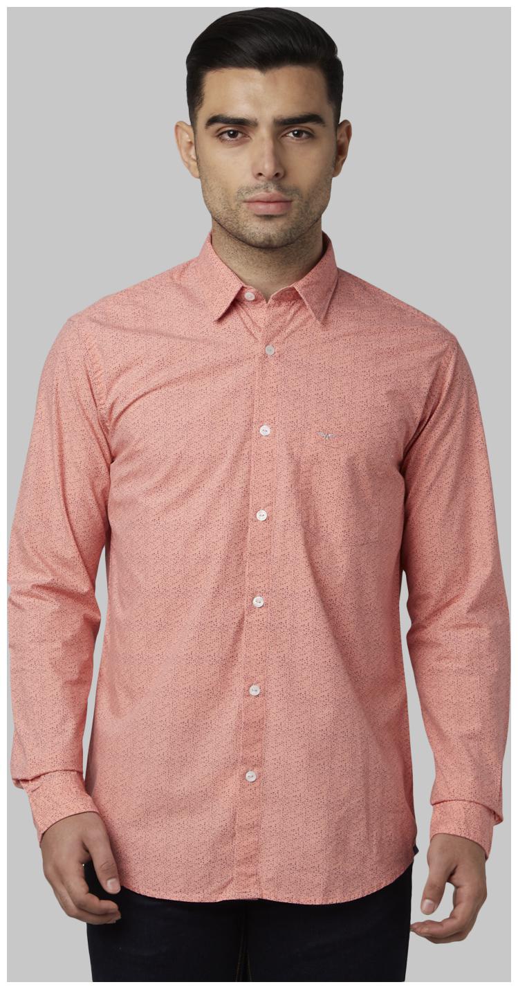 

Park Avenue Men Peach Pinstrips Slim Fit Casual Shirt