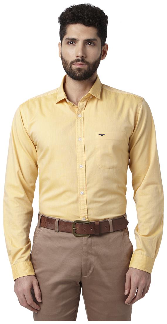 

Park Avenue Men Yellow Solid Slim Fit Casual Shirt
