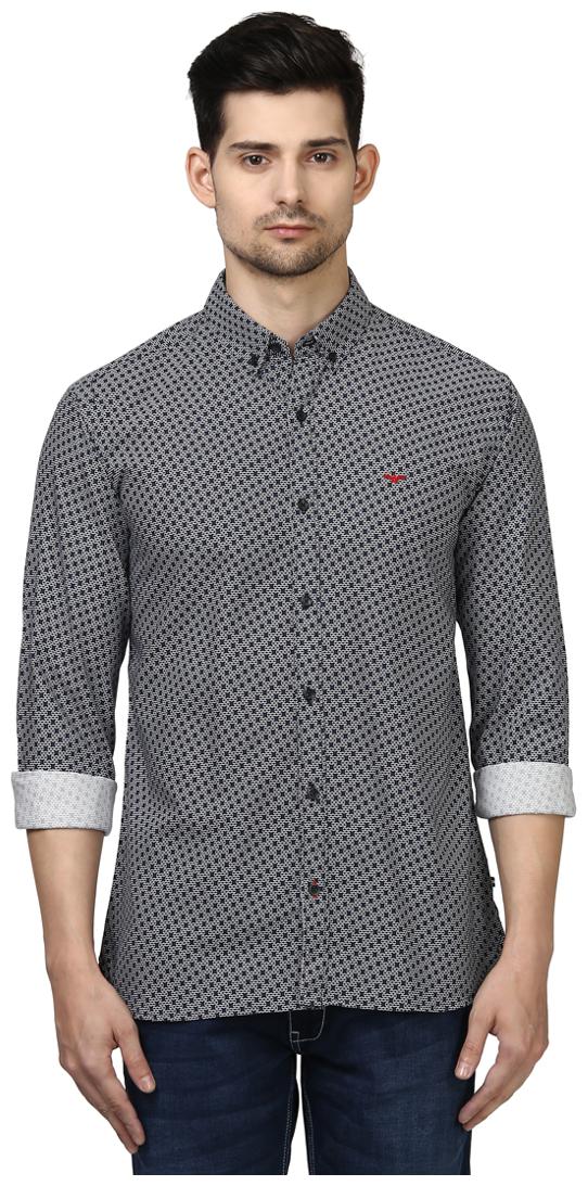 

Park Avenue Men Grey Solid Slim Fit Casual Shirt